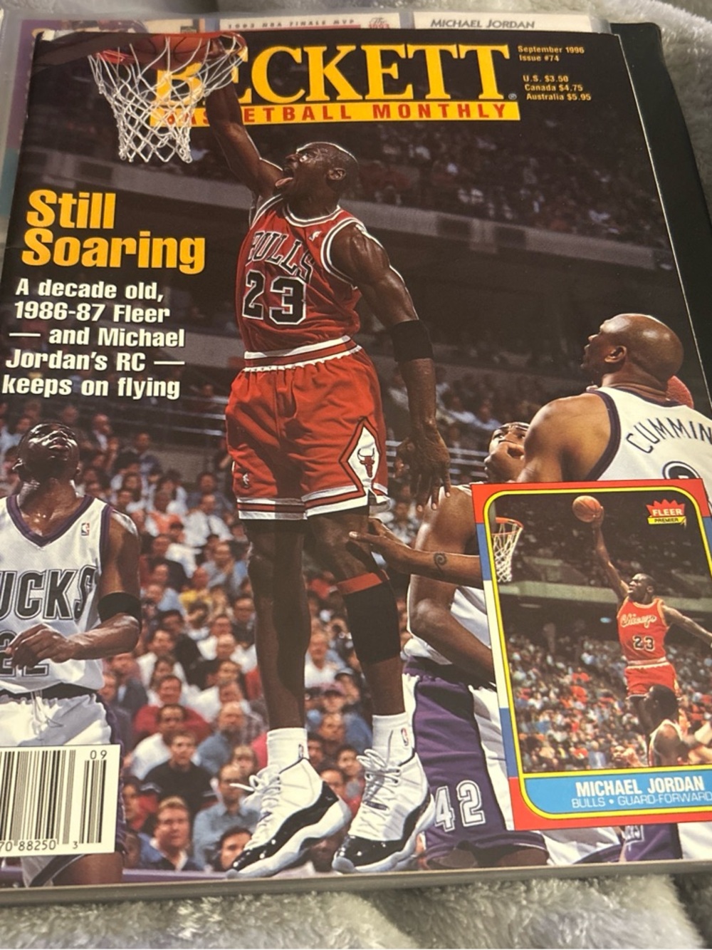 Red Basketball Trading Card Magazine Cover - (Michael Jordan)